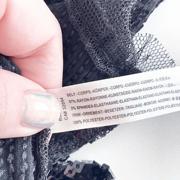 Free People Intimately Women Sassy Cami Sexy Tank Top V Neckline Mesh Black S - Picture 5 of 7